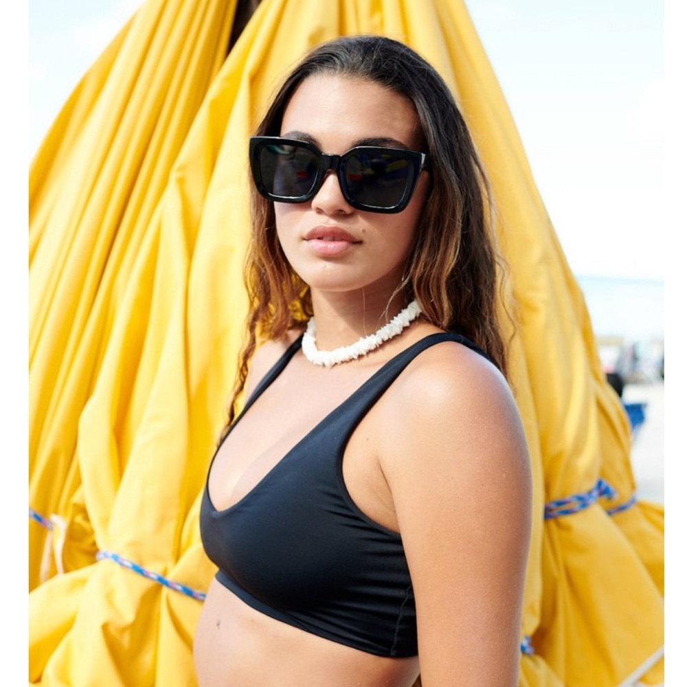I-Sea Black Oversized Sunglasses